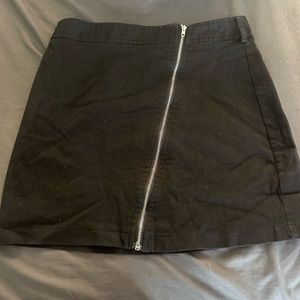 Black zip up skirt
